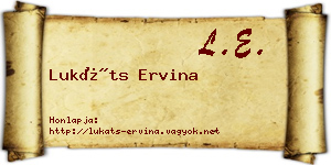 Lukáts Ervina névjegykártya